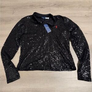 Polo by Ralph Lauren Black Sequin Top